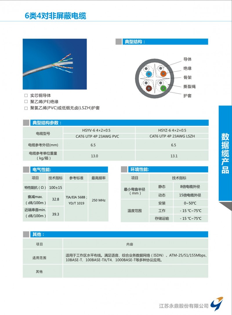 6类4对非屏蔽电缆-08085498349